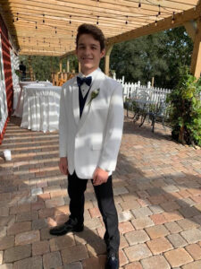 Brett's first and only time in a tux